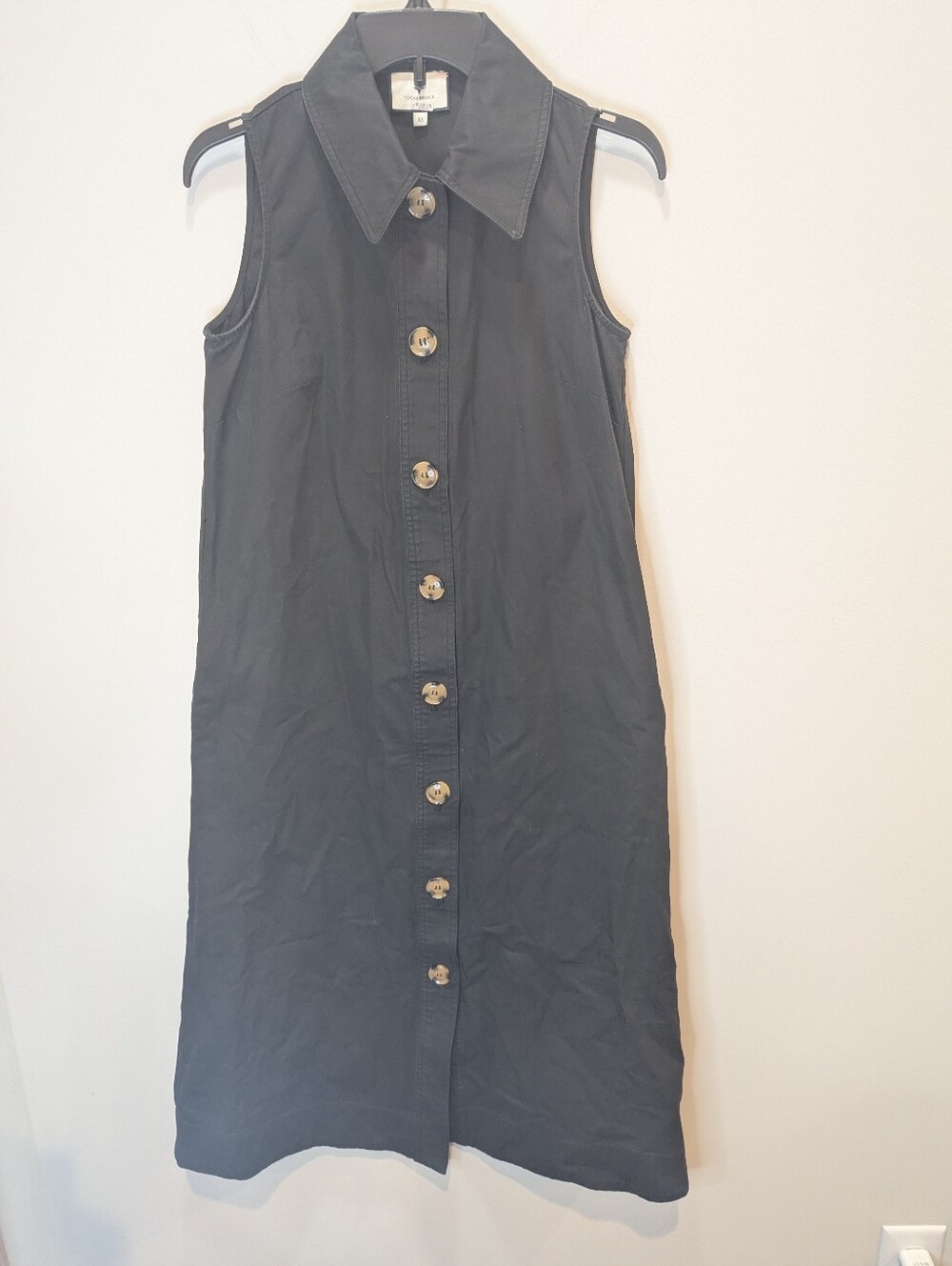 Tuckernuck Chamberlin Black Sleeveless Long Cotton Shirt Dress Size XS Maxi